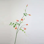 Fleurs artificielles Clématite à clochettes, 105 cm, tige unique avec 8 fleurs, idéales pour mariages, décoration intérieure et espaces commerciaux, disponibles en orange, violet, jaune et rose