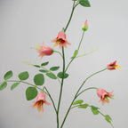 Fleurs artificielles Clématite à clochettes, 105 cm, tige unique avec 8 fleurs, idéales pour mariages, décoration intérieure et espaces commerciaux, disponibles en orange, violet, jaune et rose