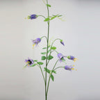 Fleurs artificielles Clématite à clochettes, 105 cm, tige unique avec 8 fleurs, idéales pour mariages, décoration intérieure et espaces commerciaux, disponibles en orange, violet, jaune et rose