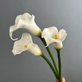 Fleur artificielle Calla en PU, tige unique 68 cm, décoration élégante pour mariage, maison ou boutique, couleur blanc/noir/vert clair/orange