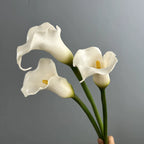 Fleur artificielle Calla en PU, tige unique 68 cm, décoration élégante pour mariage, maison ou boutique, couleur blanc/noir/vert clair/orange