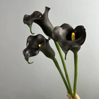 Fleur artificielle Calla en PU, tige unique 68 cm, décoration élégante pour mariage, maison ou boutique, couleur blanc/noir/vert clair/orange