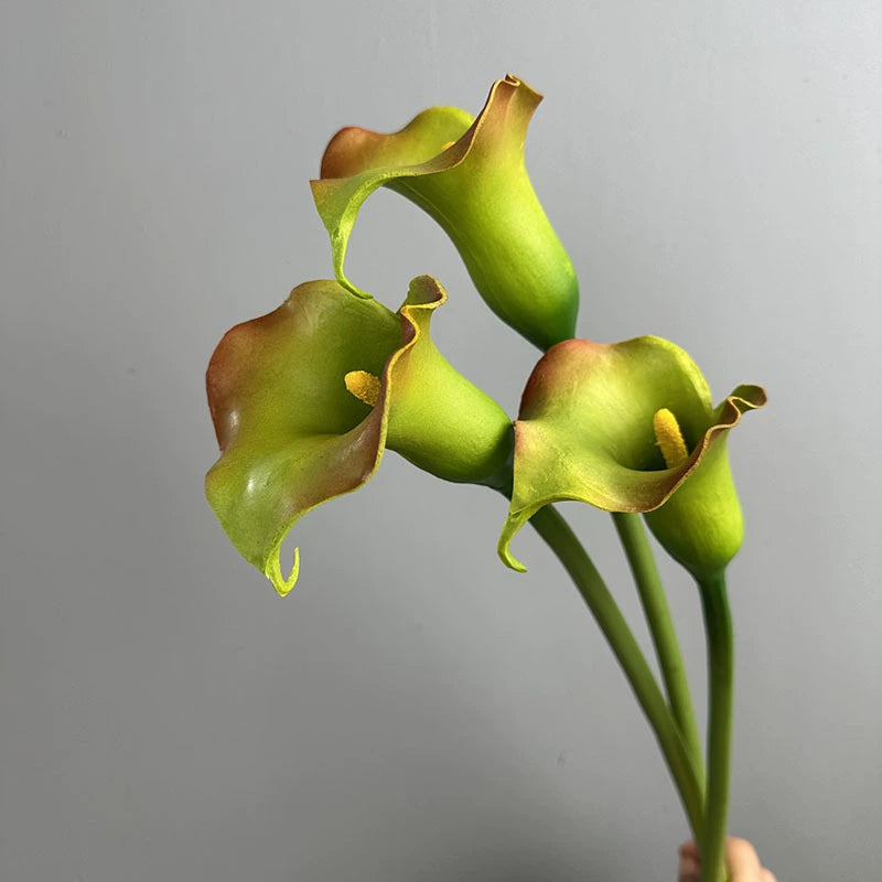 Fleur artificielle Calla en PU, tige unique 68 cm, décoration élégante pour mariage, maison ou boutique, couleur blanc/noir/vert clair/orange