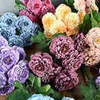 Bouquet de 9 chrysanthèmes dragon en soie artificielle, 40 cm, décoration maison et vitrine, style provençal