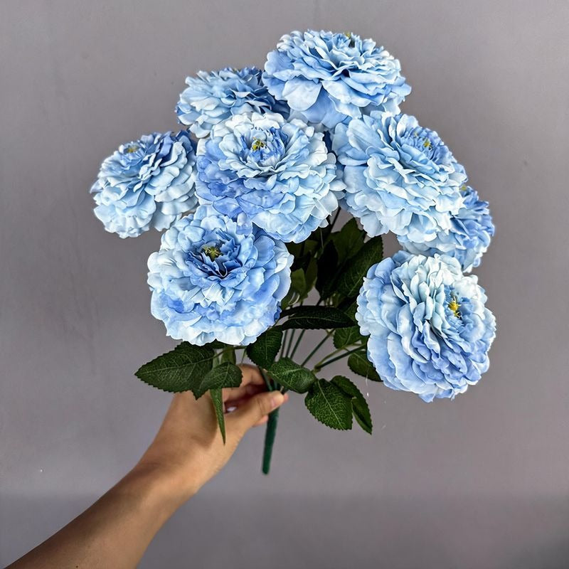 Bouquet de 9 chrysanthèmes dragon en soie artificielle, 40 cm, décoration maison et vitrine, style provençal