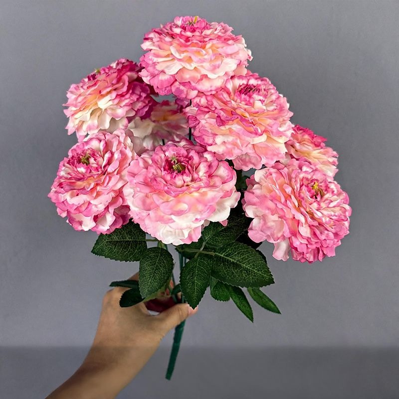 Bouquet de 9 chrysanthèmes dragon en soie artificielle, 40 cm, décoration maison et vitrine, style provençal
