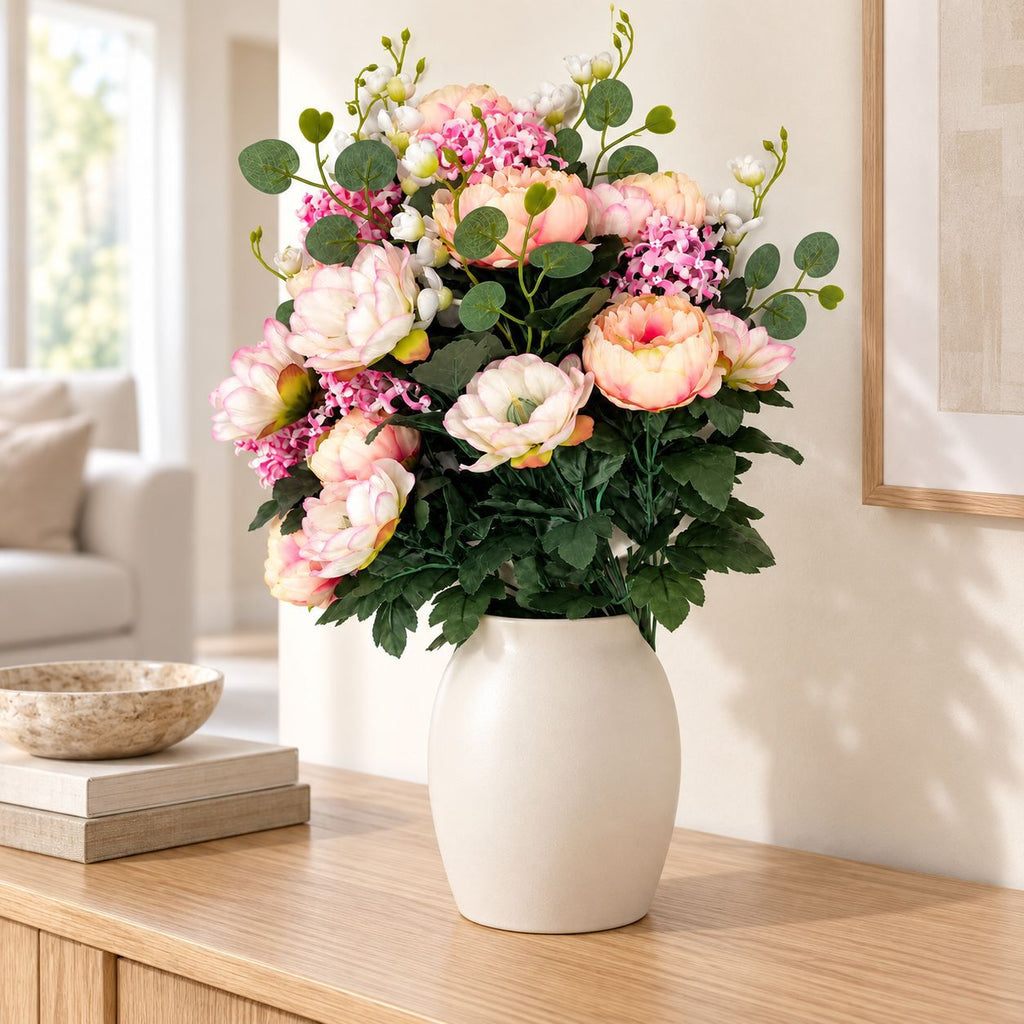 Bouquet de 24 têtes de pivoines artificielles, arrangement floral pour mariages, décoration d'intérieur et événements, 55 cm