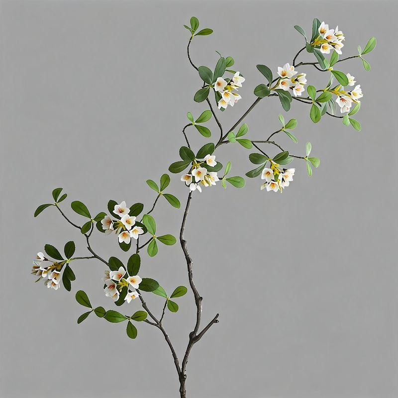 Fleur artificielle élégante, tige unique d'hibiscus tropical (115 cm), 9 fleurs en soie, décoration intérieure chic - mariage, hôtel, salon