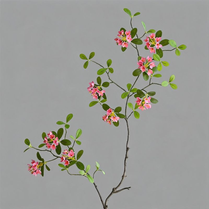Fleur artificielle élégante, tige unique d'hibiscus tropical (115 cm), 9 fleurs en soie, décoration intérieure chic - mariage, hôtel, salon