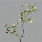 Fleur artificielle élégante, tige unique d'hibiscus tropical (115 cm), 9 fleurs en soie, décoration intérieure chic - mariage, hôtel, salon