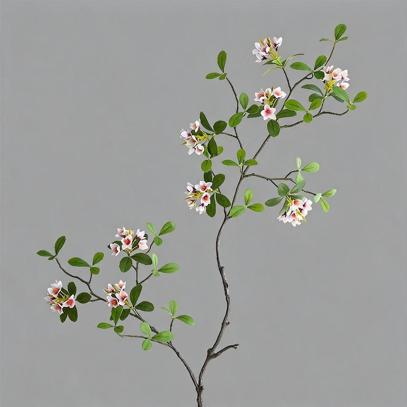 Fleur artificielle élégante, tige unique d'hibiscus tropical (115 cm), 9 fleurs en soie, décoration intérieure chic - mariage, hôtel, salon