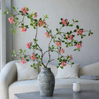 Fleur artificielle élégante, tige unique d'hibiscus tropical (115 cm), 9 fleurs en soie, décoration intérieure chic - mariage, hôtel, salon
