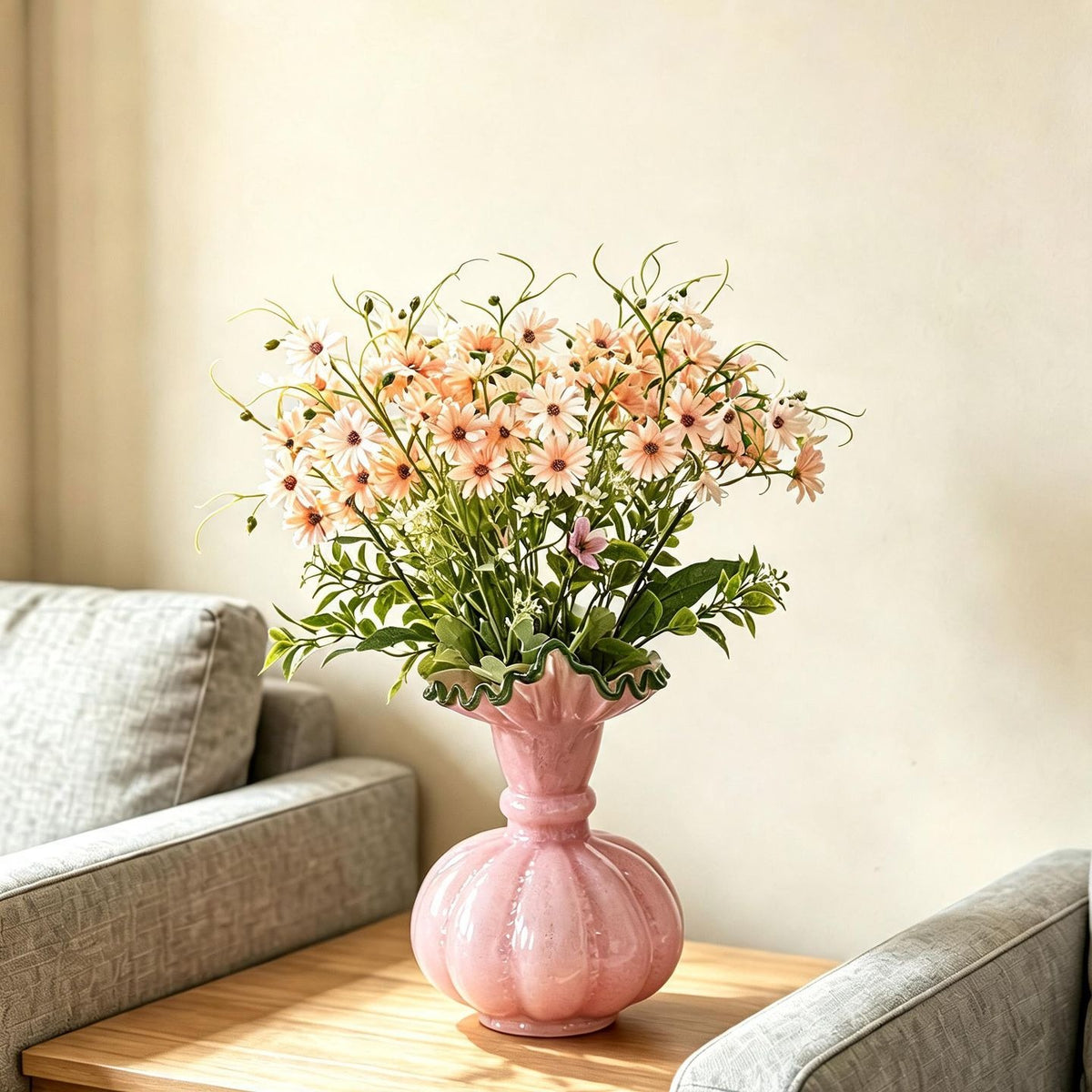 Fleurs artificielles Aster des Pays-Bas, bouquet de 39 cm, décoration intérieure, mariage, cadeau
