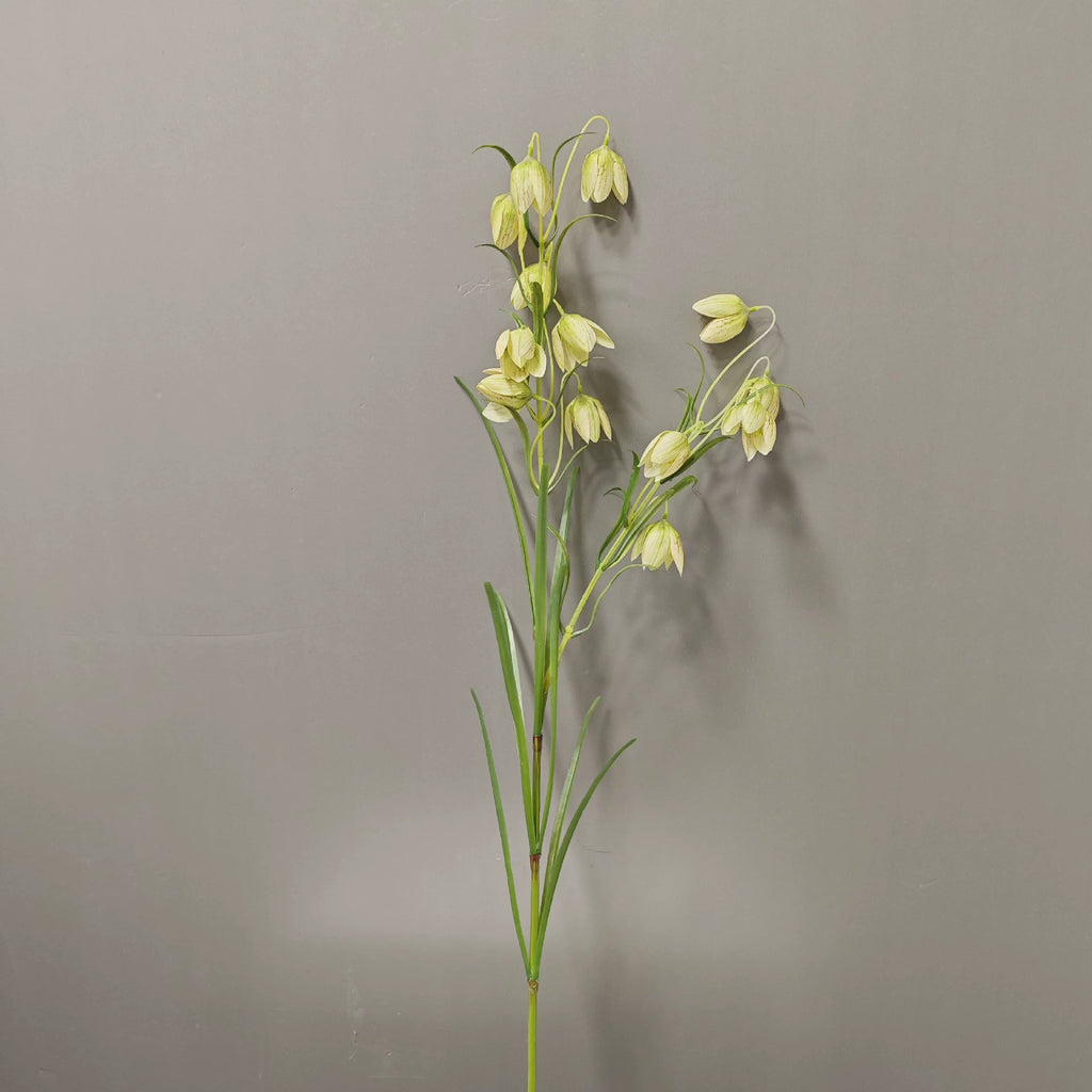 Fleur artificielle fritillaire, tige unique 90 cm, blanc et vert, décoration intérieure, mariage, hôtel