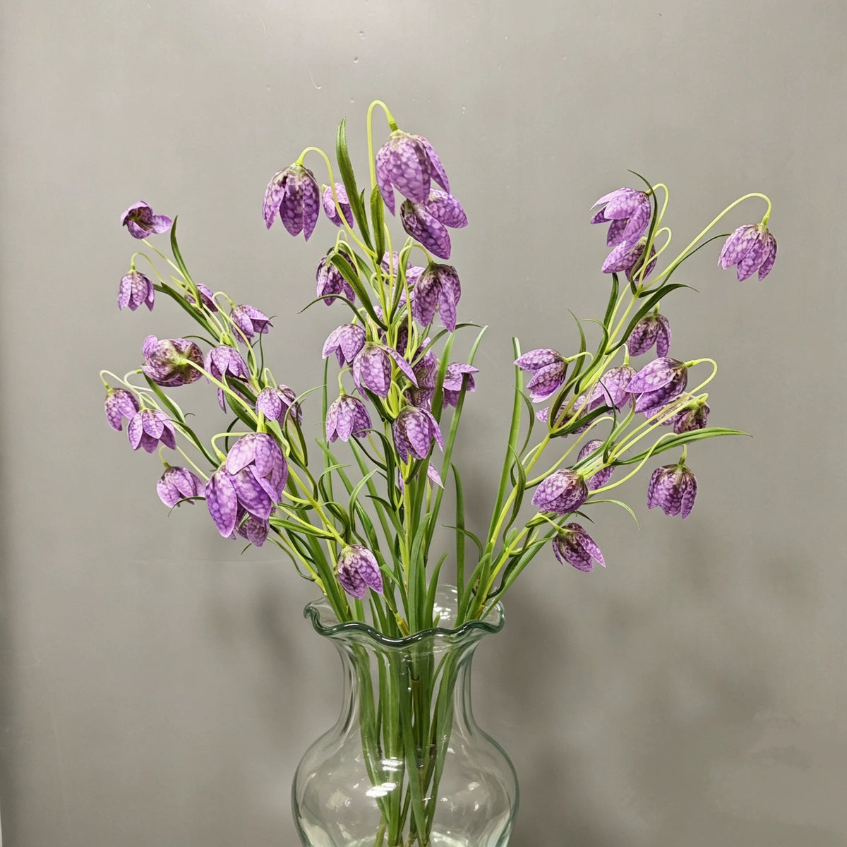 Fleur artificielle fritillaire, tige unique 90 cm, blanc et vert, décoration intérieure, mariage, hôtel