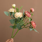 Bouquet de 3 Roses Artificielles en Soie, 53 cm, Décoration Intérieure, Élégance Française, Mariage, Cadeau