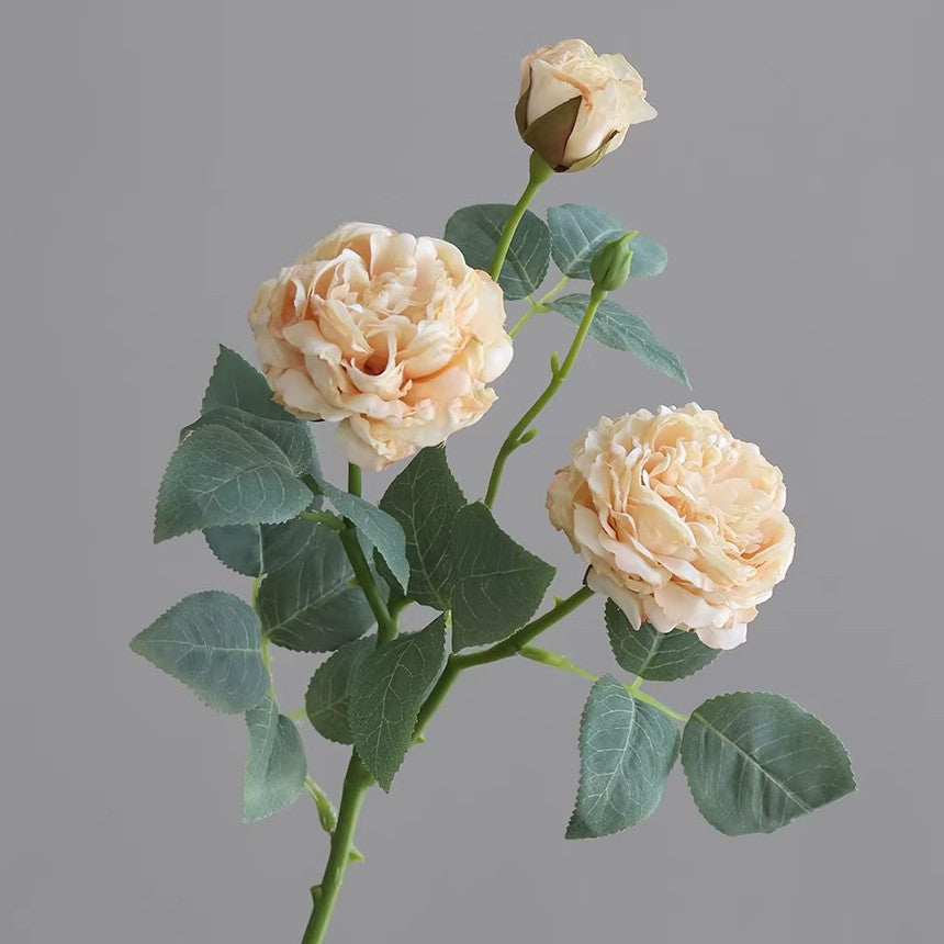 Bouquet de 3 Roses Artificielles en Soie, 53 cm, Décoration Intérieure, Élégance Française, Mariage, Cadeau