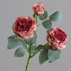 Bouquet de 3 Roses Artificielles en Soie, 53 cm, Décoration Intérieure, Élégance Française, Mariage, Cadeau