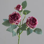 Bouquet de 3 Roses Artificielles en Soie, 53 cm, Décoration Intérieure, Élégance Française, Mariage, Cadeau