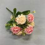 Bouquet artificiel pivoines 32 cm, 6 fleurs, sans vase – Décoration élégante mariage, terrasse, cimetière, intérieur
