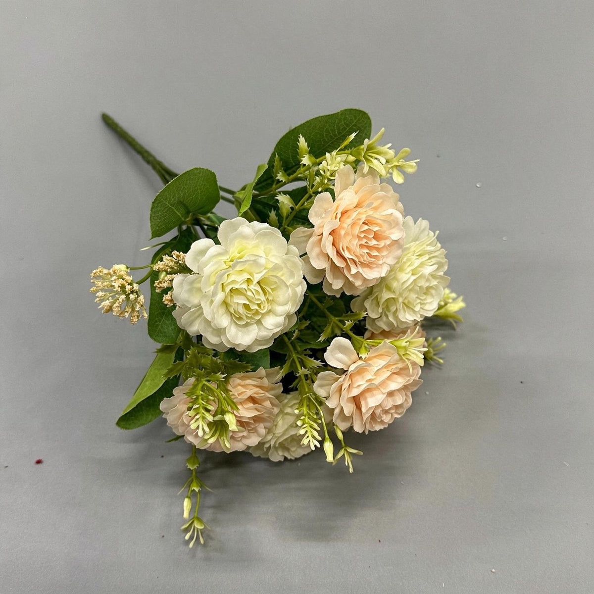 Bouquet artificiel pivoines 32 cm, 6 fleurs, sans vase – Décoration élégante mariage, terrasse, cimetière, intérieur