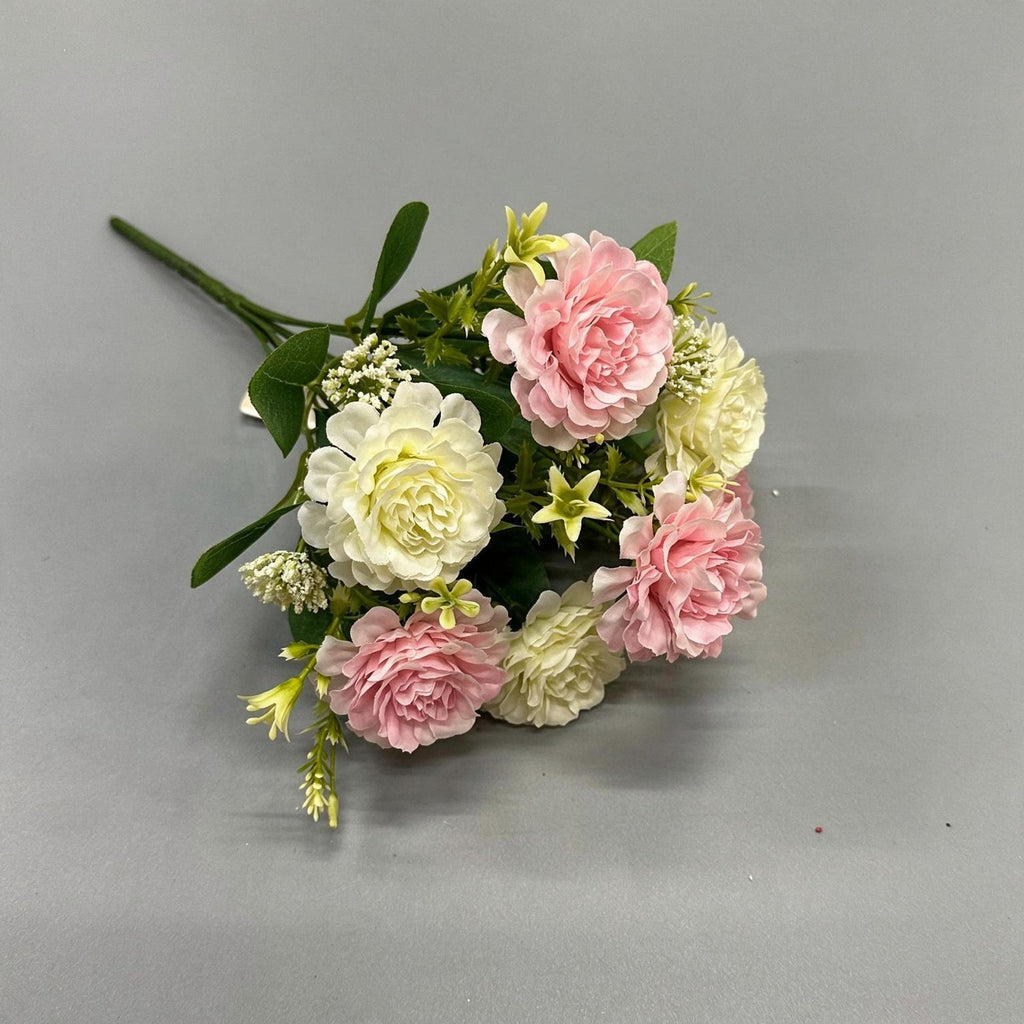 Bouquet artificiel pivoines 32 cm, 6 fleurs, sans vase – Décoration élégante mariage, terrasse, cimetière, intérieur
