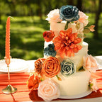 Fleurs artificielles pour arrangements DIY, mariages et décoration d'intérieur, pack de 20 têtes de roses Anna et dahlias
