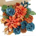 Fleurs artificielles pour arrangements DIY, mariages et décoration d'intérieur, pack de 20 têtes de roses Anna et dahlias