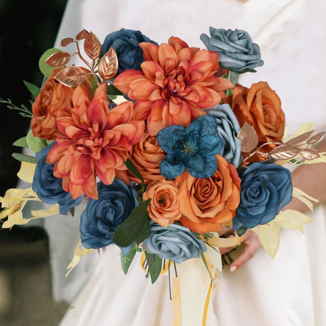 Fleurs artificielles pour arrangements DIY, mariages et décoration d'intérieur, pack de 20 têtes de roses Anna et dahlias