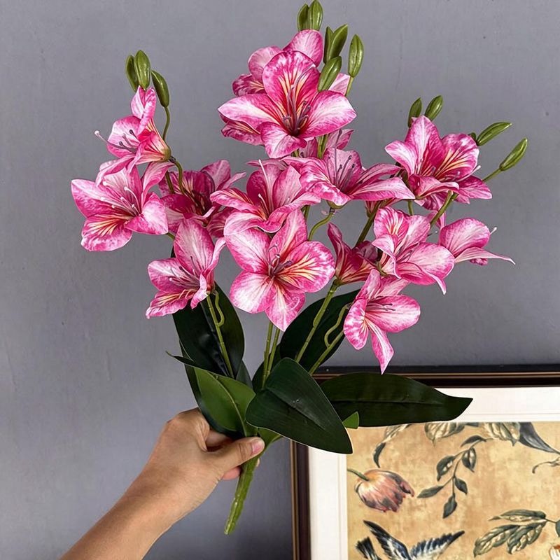 Bouquet de fleurs artificielles en soie, 48 cm, fleurs de Bauhinia, décoration élégante pour mariage, maison, hôtel
