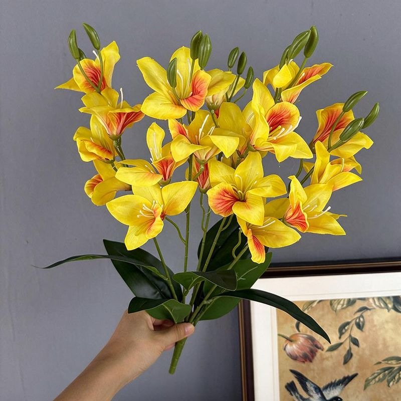Bouquet de fleurs artificielles en soie, 48 cm, fleurs de Bauhinia, décoration élégante pour mariage, maison, hôtel