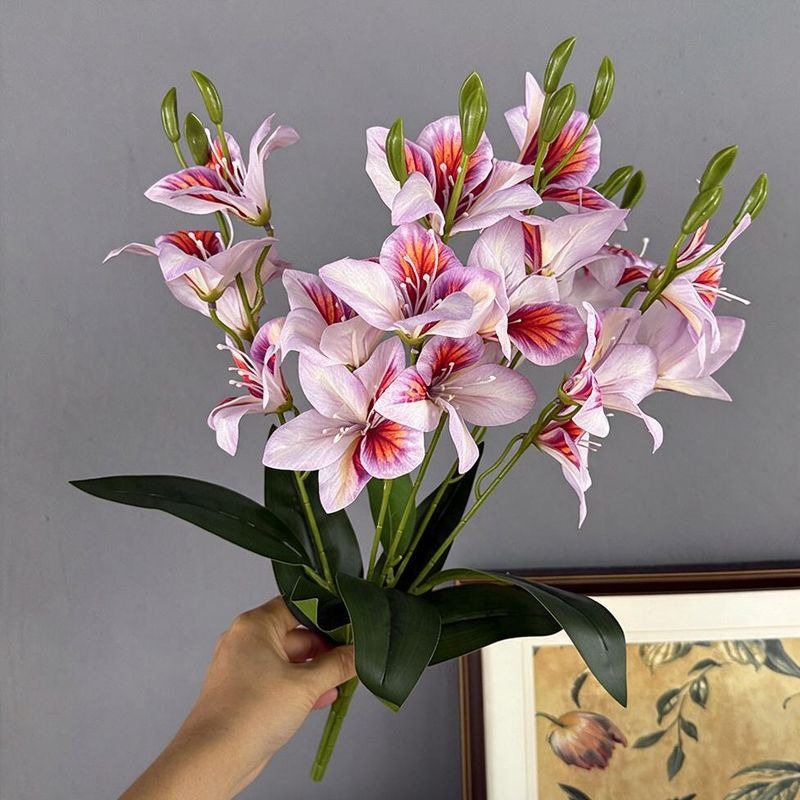 Bouquet de fleurs artificielles en soie, 48 cm, fleurs de Bauhinia, décoration élégante pour mariage, maison, hôtel