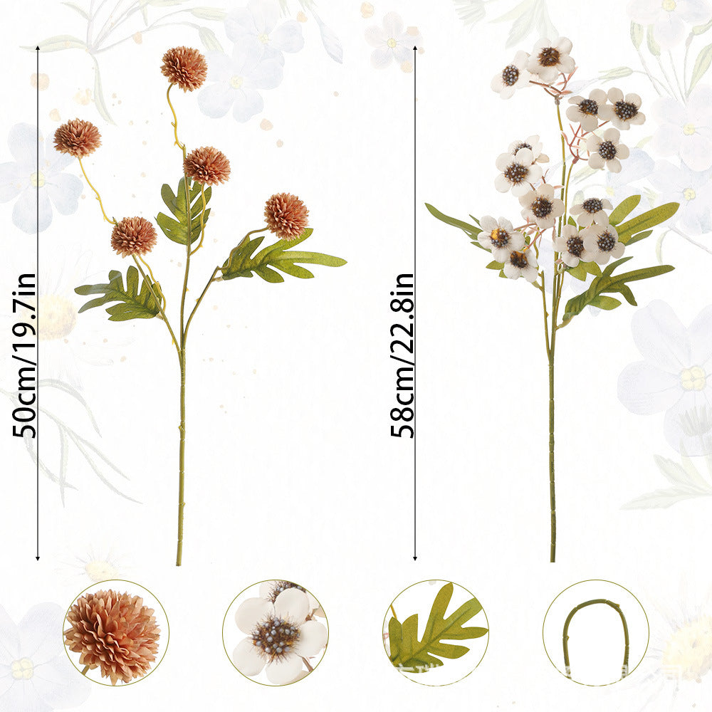Bouquet artificiel pissenlit & prunier 58cm – Décoration élégante mariage maison jardin – Fleurs en soie réalistes sans entretien