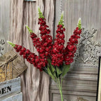Fleurs artificelles élégantes pour mariage, bouquet de 5 tiges delphinium bleu et violet avec hyacinthe et giroflée, 57 cm, décoration de table et événement, style bohème chic