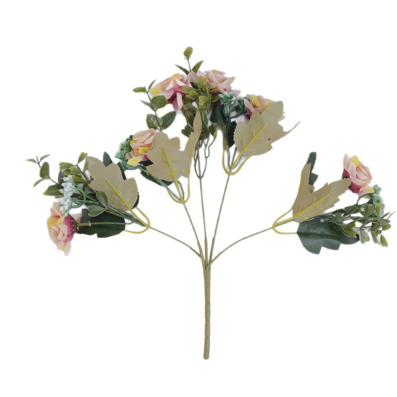 Bouquet de roses mélangées artificielles, 50 cm, idéal pour mariage, décoration intérieure et événements, sans vase