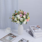 Bouquet de roses mélangées artificielles, 50 cm, idéal pour mariage, décoration intérieure et événements, sans vase