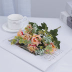 Bouquet de roses mélangées artificielles, 50 cm, idéal pour mariage, décoration intérieure et événements, sans vase
