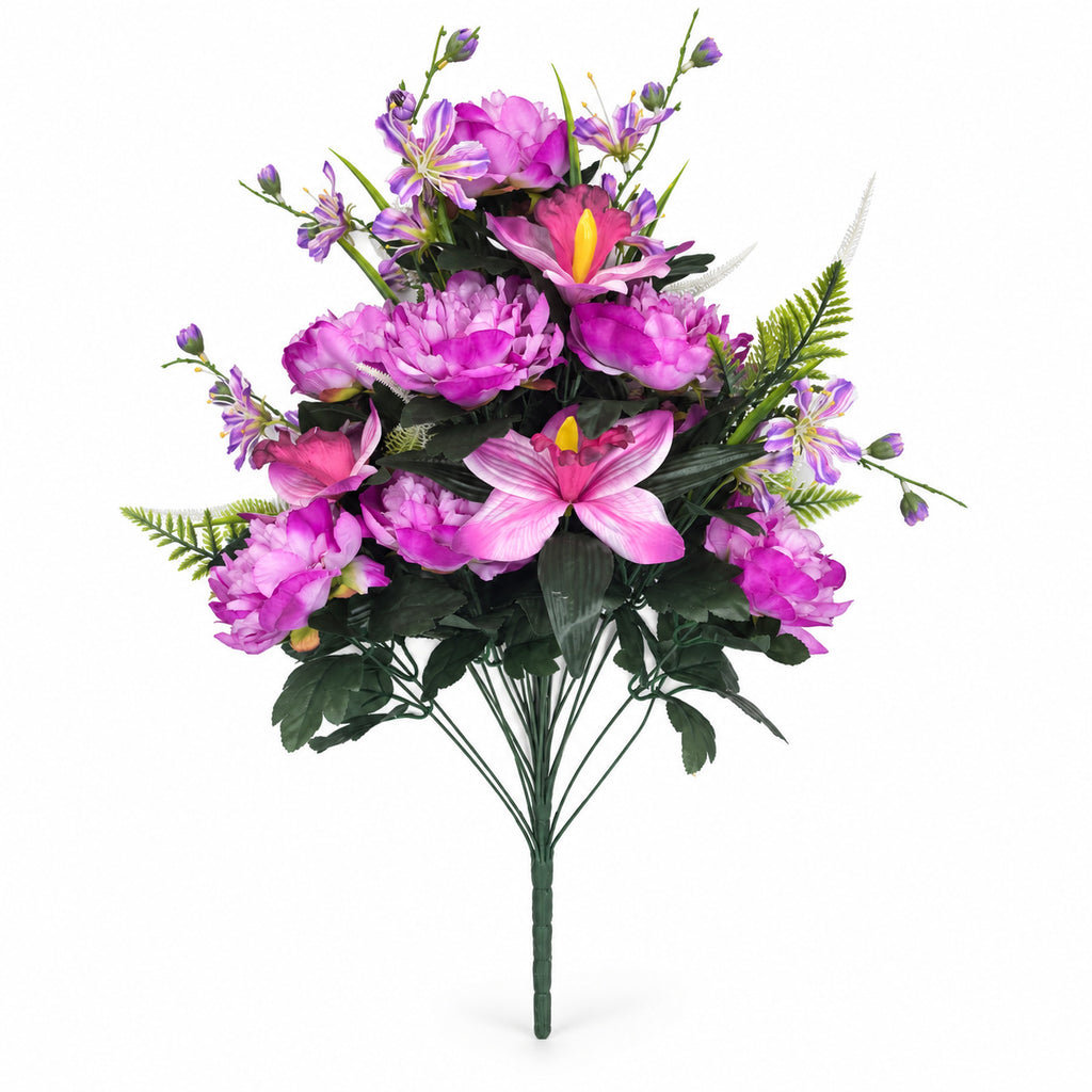 Bouquet de 24 fleurs artificielles pivoines et lys, 65 cm, décoration intérieure élégante, mariage, maison, cadeau