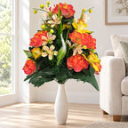 Bouquet de 24 fleurs artificielles pivoines et lys, 65 cm, décoration intérieure élégante, mariage, maison, cadeau