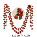 Guirlande de Roses Artificielles 45 Têtes, 120 cm, Décoration Élégante pour Mariage, Intérieur et Extérieur, Style Provençal