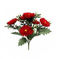 Bouquet artificiel de cosmos 6 fleurs - 33 cm - Soie - Décoration int/ext - Mariage, Terrasse, Cimetière, Boutique
