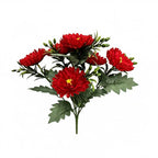 Bouquet artificiel de cosmos 6 fleurs - 33 cm - Soie - Décoration int/ext - Mariage, Terrasse, Cimetière, Boutique