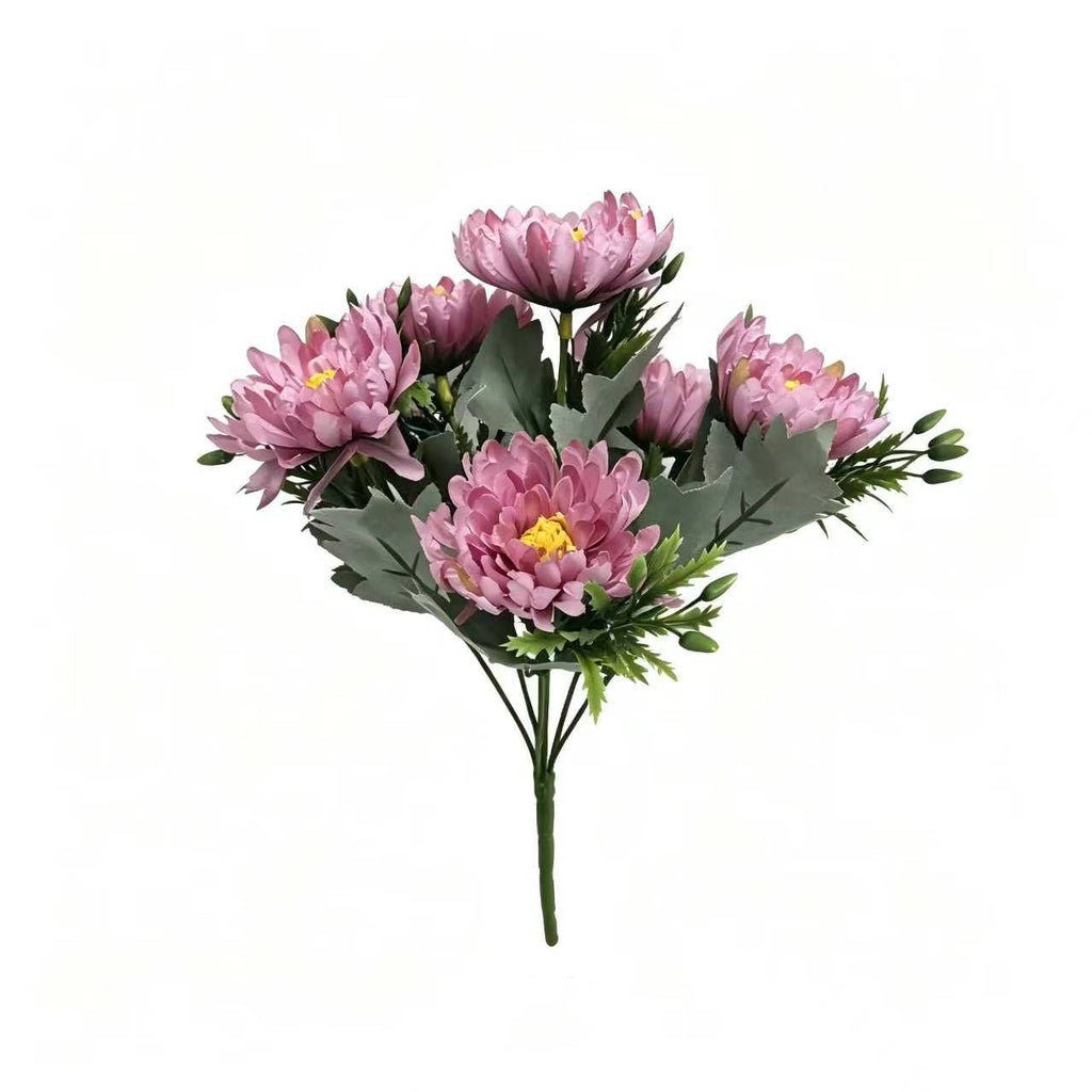 Bouquet artificiel de cosmos 6 fleurs - 33 cm - Soie - Décoration int/ext - Mariage, Terrasse, Cimetière, Boutique
