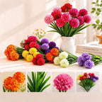 Bouquet de chrysanthèmes globulaires artificiels, 6 têtes, 45 cm, décoration intérieure élégante, mariage, hôtel, bureau