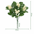 Décoration florale artificielle en feuilles d'eucalyptus et fruits rouges, 27 cm, pour mariage, maison, boutique