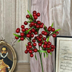 Branche de Baies Artificielles, Décoration de Noël, 35 cm, Plastique, Élégance Rétro, Pour Intérieur, Mariage, Bureau, Café