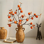Branche artificielle de kakis d'automne, décoration d'intérieur, 66 cm, style rétro, pour maison, hôtels et vitrines
