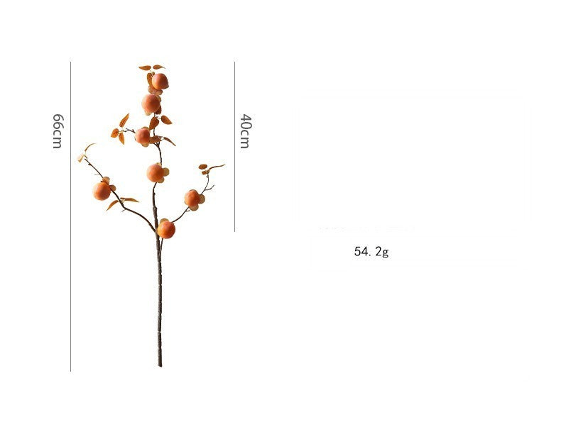 Branche artificielle de kakis d'automne, décoration d'intérieur, 66 cm, style rétro, pour maison, hôtels et vitrines