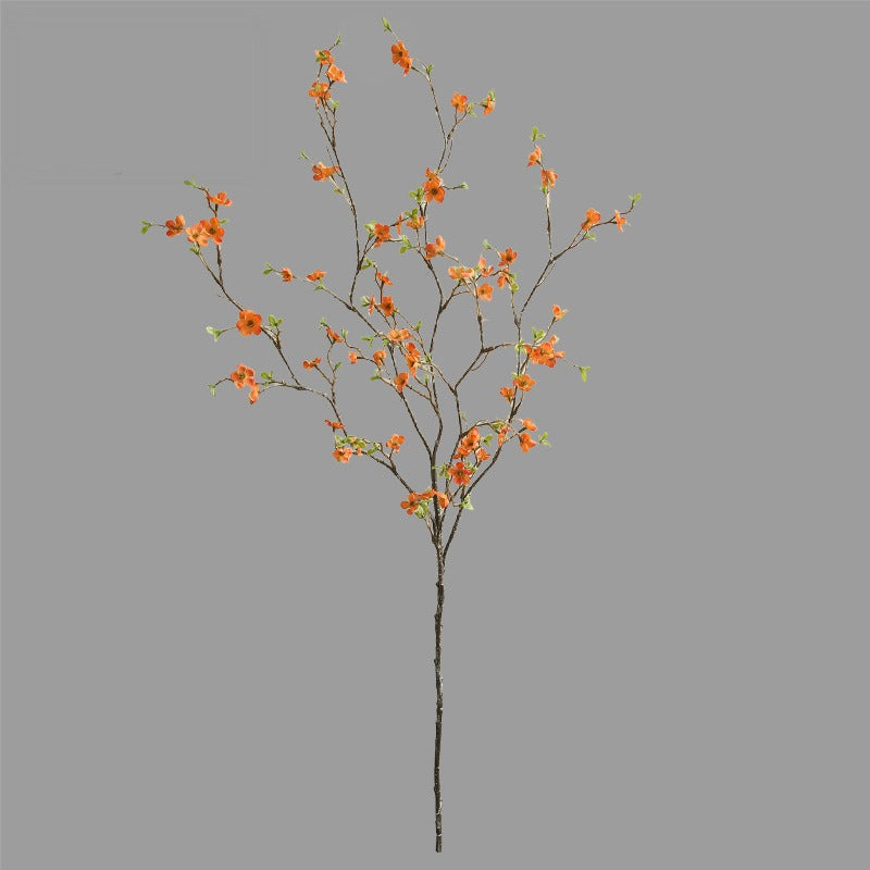 Branche de fleurs artificielles Chimonanthus (faux mimosa), 110 cm, blanc/rose/orange, décoration intérieure élégante, mariage, hôtel, maison