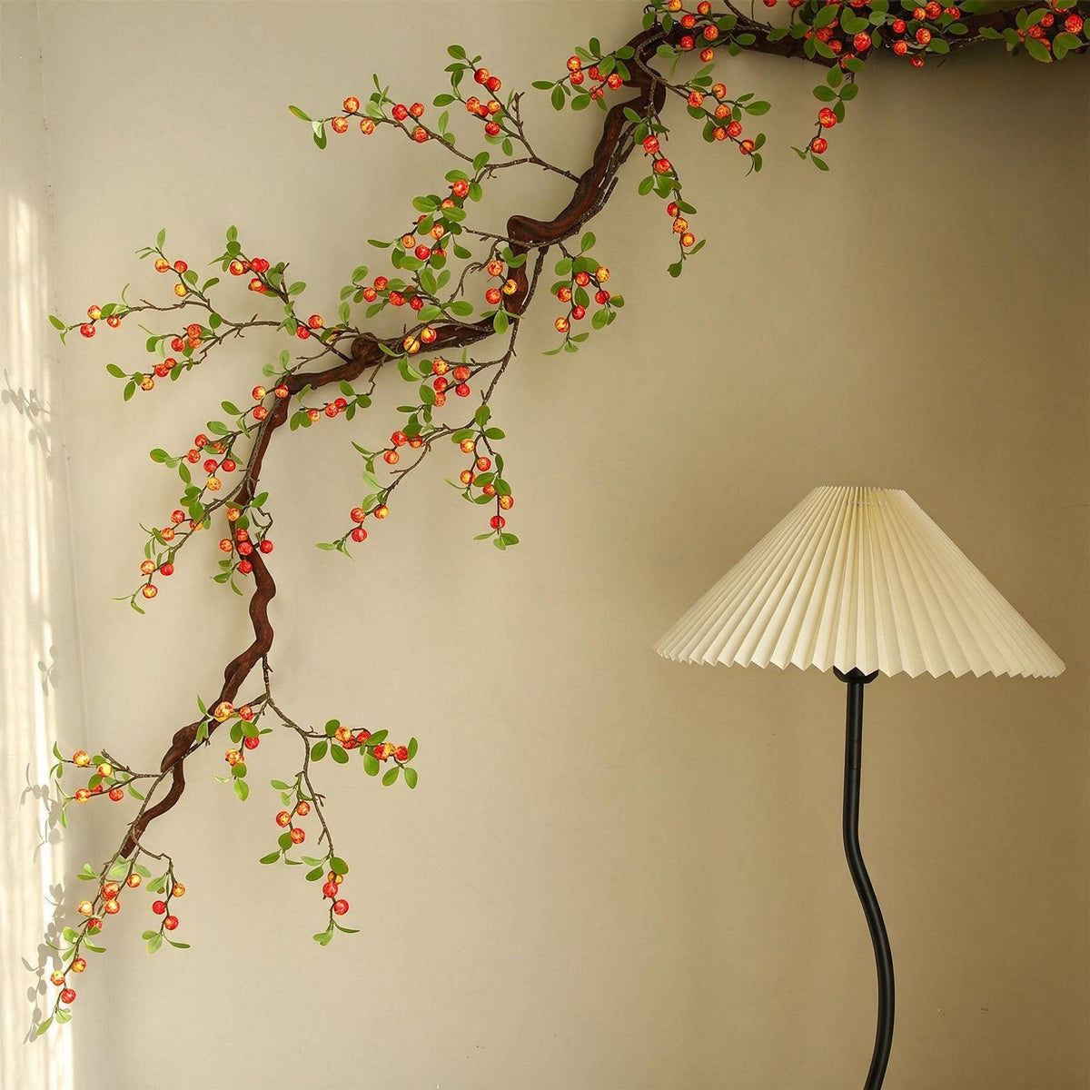 Bouquet de 18 pommes miniatures en soie artificielle, 64 cm, décoration intérieure, maison, hôtel, vitrine